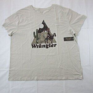 Wrangler Women's 3XL Short Sleeve Desert Graphic T-Shirt Beige